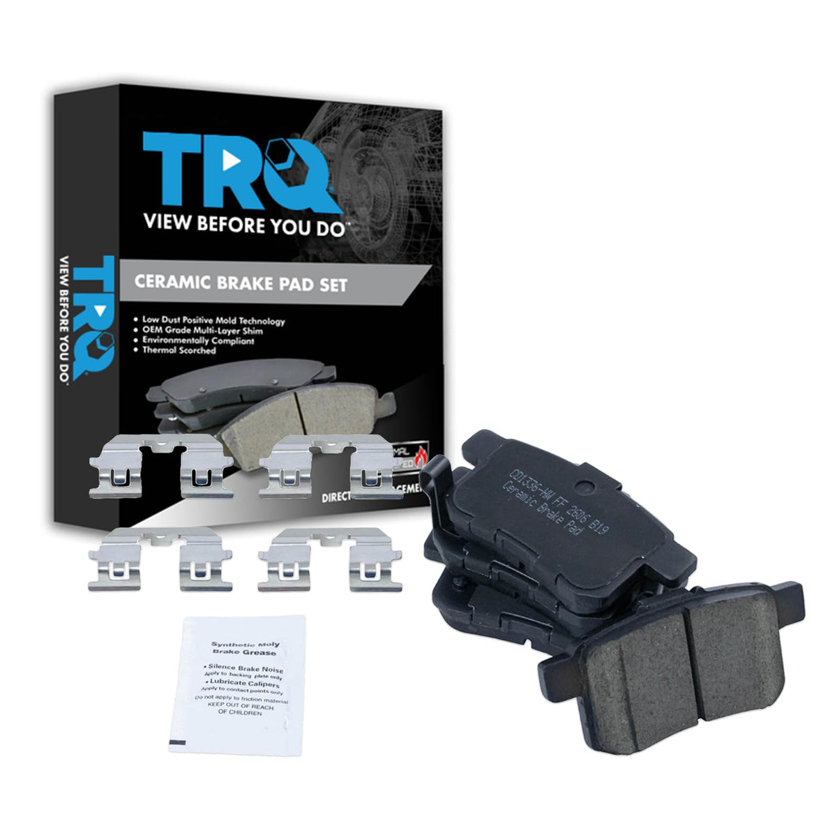 TRQ Rear Brake Pads Ceramic Compatible with 2009-2014 Acura TSX 2008-2017 Honda Accord