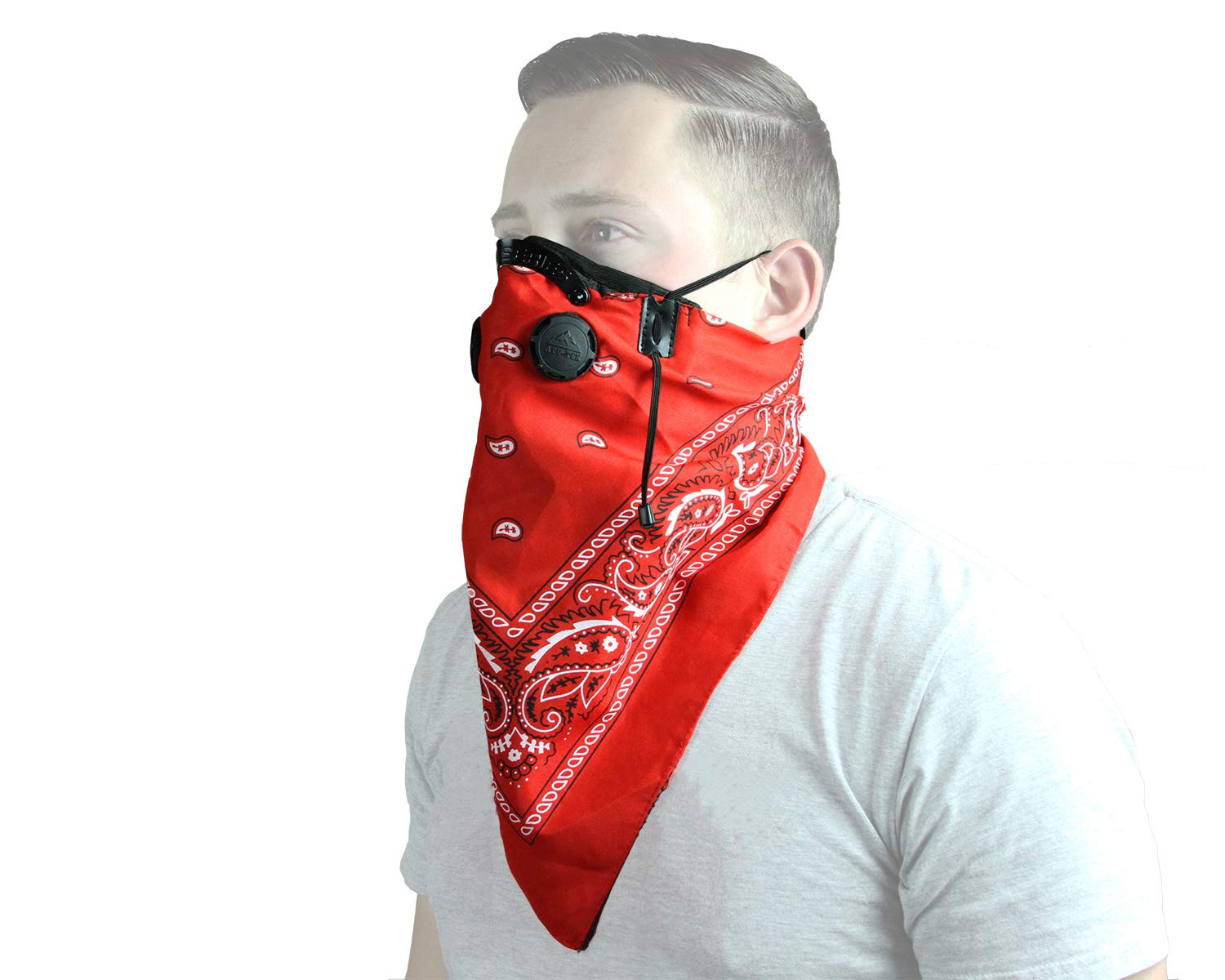 Atv Tek, Bandana Style Dust Masks With Suspension Straps & 3D Nose Box - Red, Xl