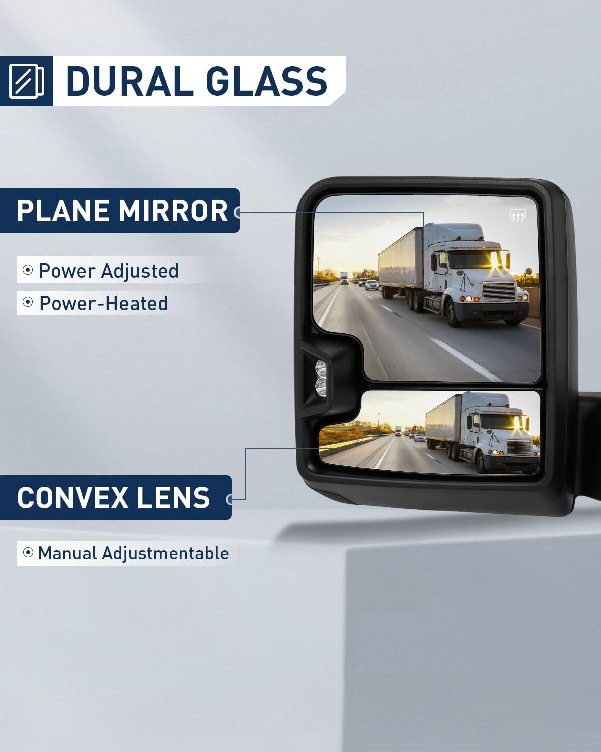 Eccpp Towing Mirrors Tow Mirrors With 2019-2022 For Gmc For Serria 1500 Power Heated Turn Signal Width Puddle Running Back-Up Light Temp Sensor Chrome Pickup Truck Mirrors