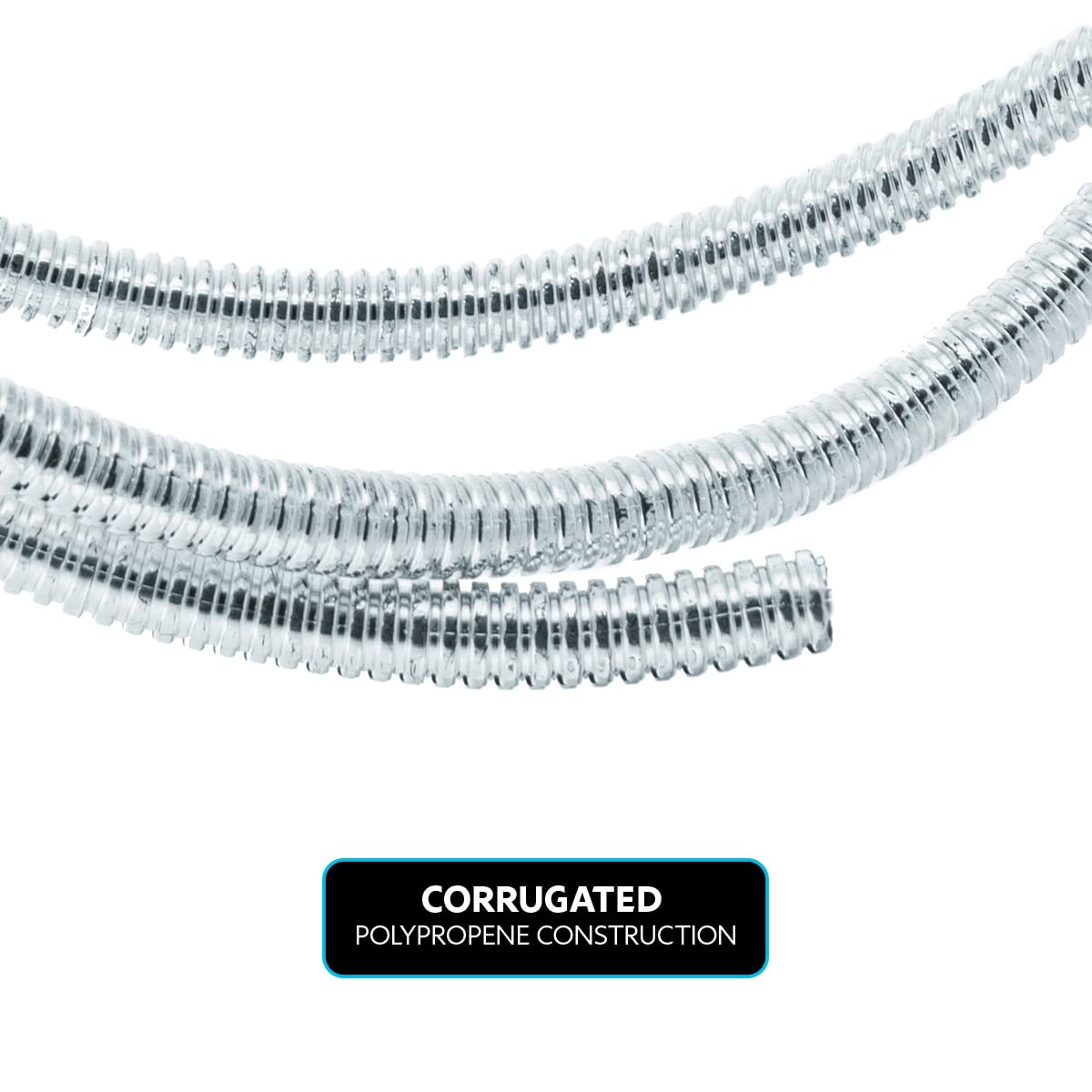 United Pacific 34804 72-Inch Long     Diameter Chrome Wire Loom, Corrugated Polypropene Construction, Crush & Abrasion Resistant