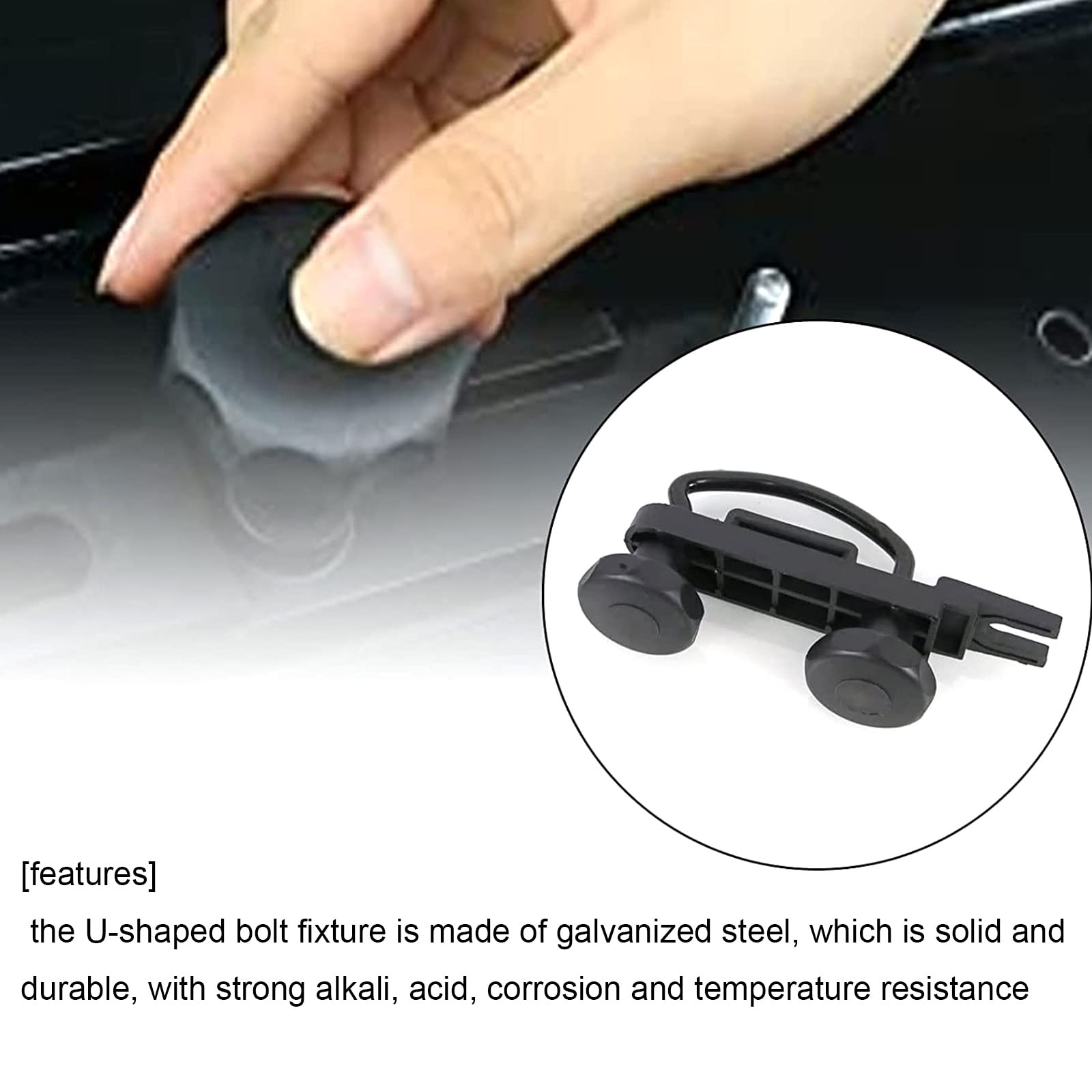 Lotcesfun Roof Box U-Bolt Clip Stainless Steel Universal Inner Width 85Mm/3.35In Thick 40Mm/1.57In Roof Rack Mounting Brackets Accessories With 8 Lock Nuts 2 Straps (4Pcs)