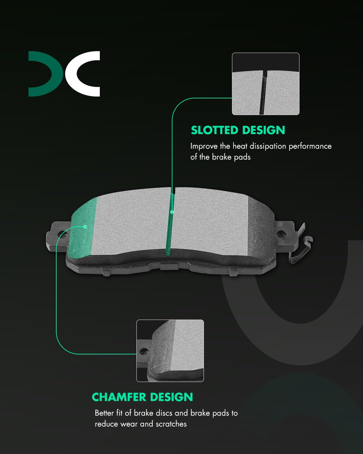 Scitoo D1650 Front Semi-Metal Brake Pads Sets Fit For Nissan Altima 2013-2019