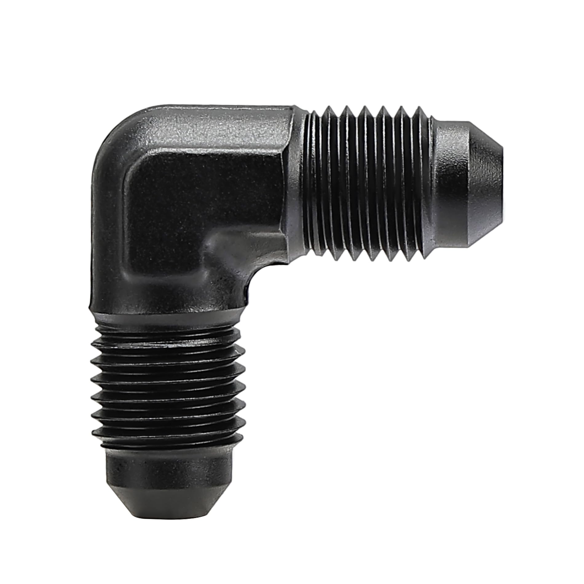 EVIL ENERGY 4AN Male to Male Flare 90 Degree Union Coupler Fitting Coupling Aluminum Black