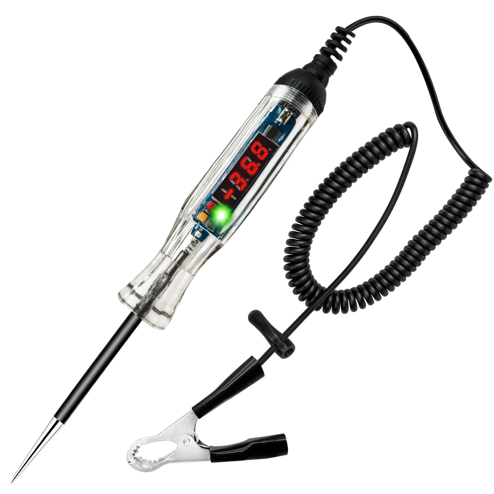 Gogonfly Upgraded 3-72V Automotive Test Light, Heavy Duty Digital Led Circuit Tester With Voltmeter And Dual Color Polarity Indi