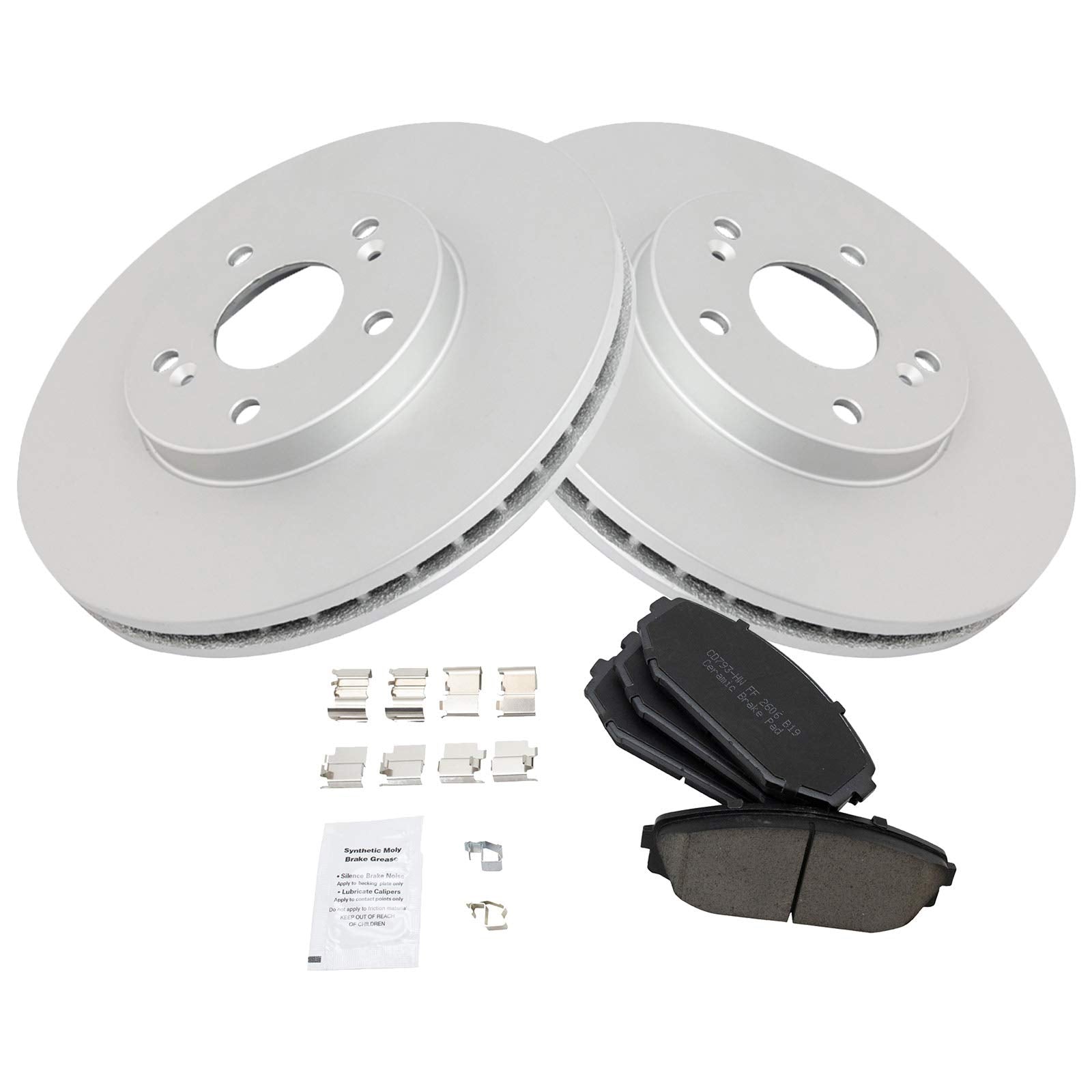 Trq Front Brake Pad & Rotor Kit Brake Pads Brake Rotor Ceramic Premium G-Coated Compatible With 2001-2002 Acura Mdx 1999-2004 Ho