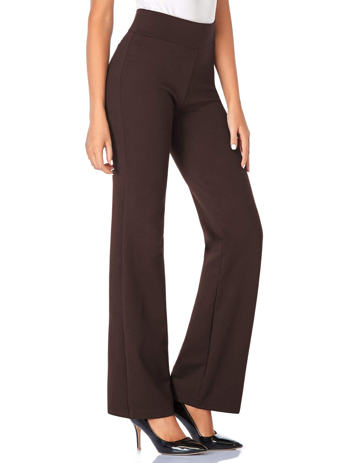 Tapata Womens 28303234 High Waist Stretchy Bootcut Dress Pants Tall, Petite, Regular For Office Business Casual Brown,Xxl