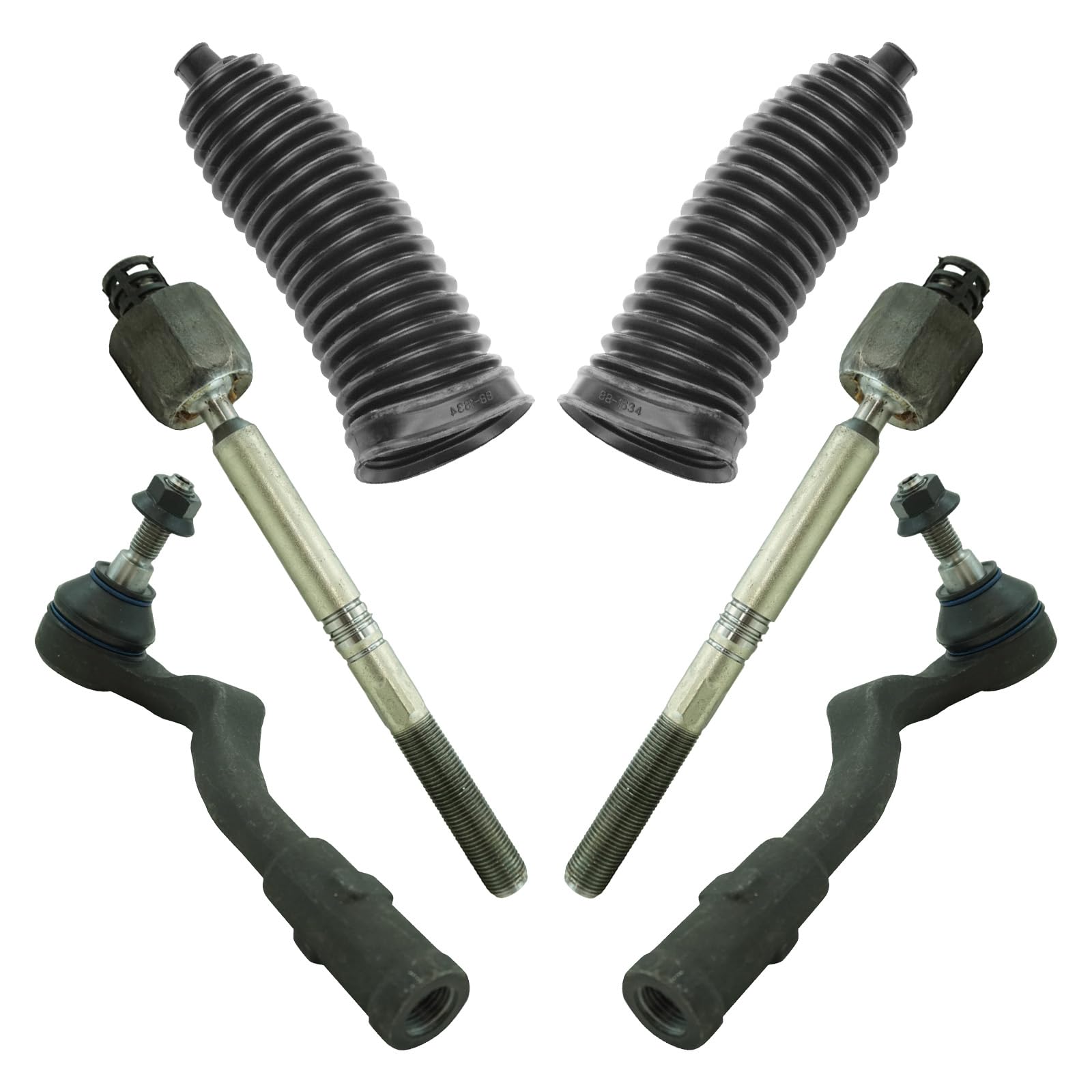 Trq Front Steering Kit Steering Rack & Pinion Bellow Tie Rod Compatible With 2009-2015 Audi A4 A4 Quattro 2010-2012 A5 2008-2012