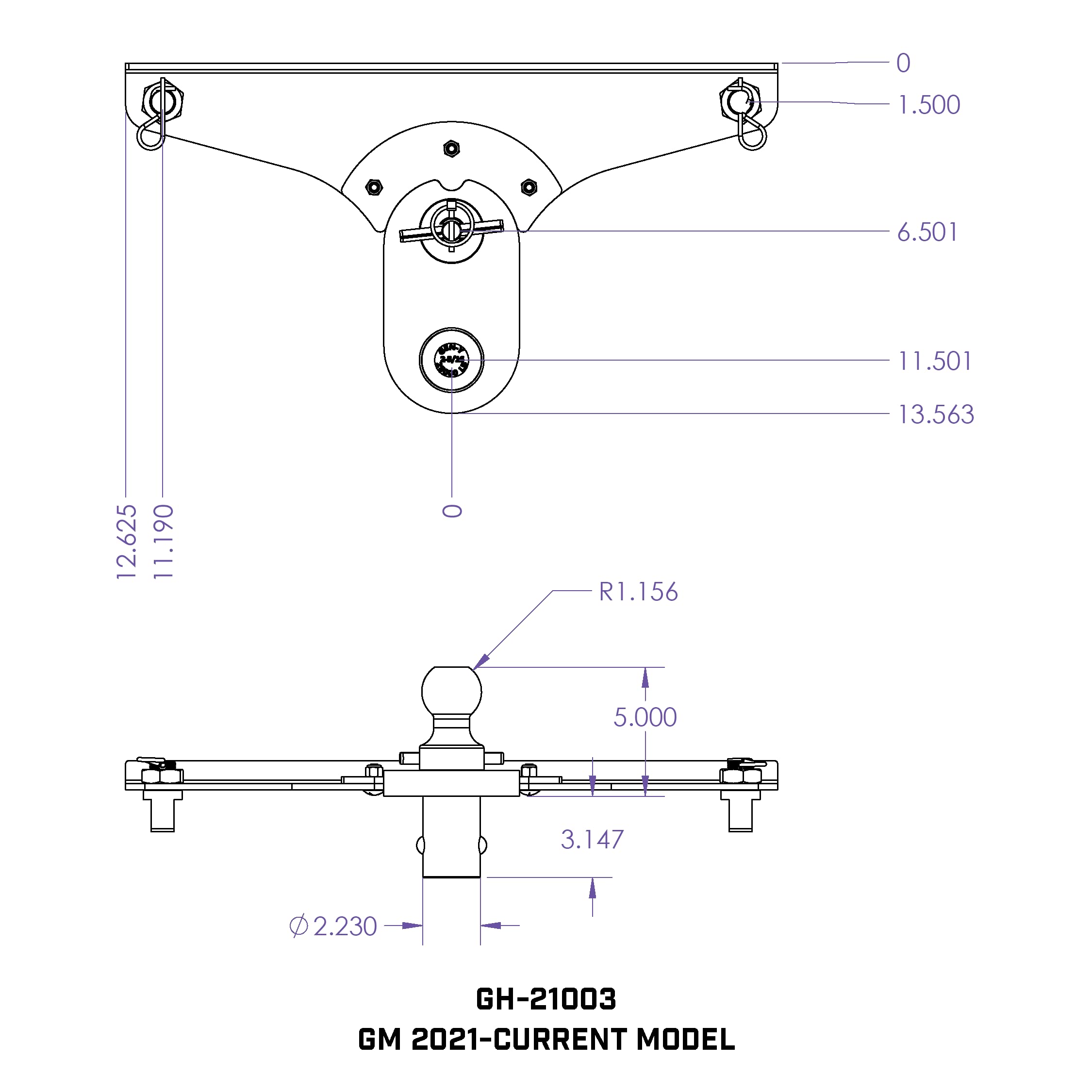 Gen-Y Gh-21003 Goosepuck 5' Offset Gooseneck Ball For Oem Puck Mount System Fits Chevy And Gmc Long Bed 2020 To 2023-25,000Lb Towing Capacity