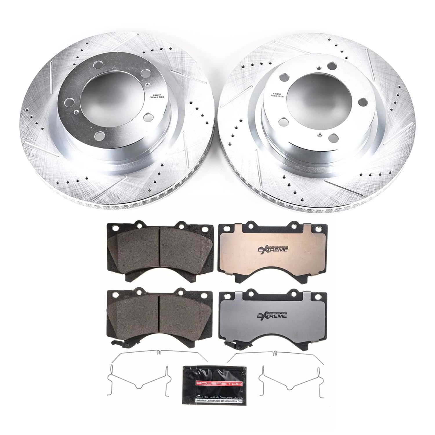 Power Stop K2952-36 Front Z36 Truck & Tow Brake Kit Brake Pads and Drilled and Slotted Brake Rotors 2007-2021 Toyota Tundra | 20