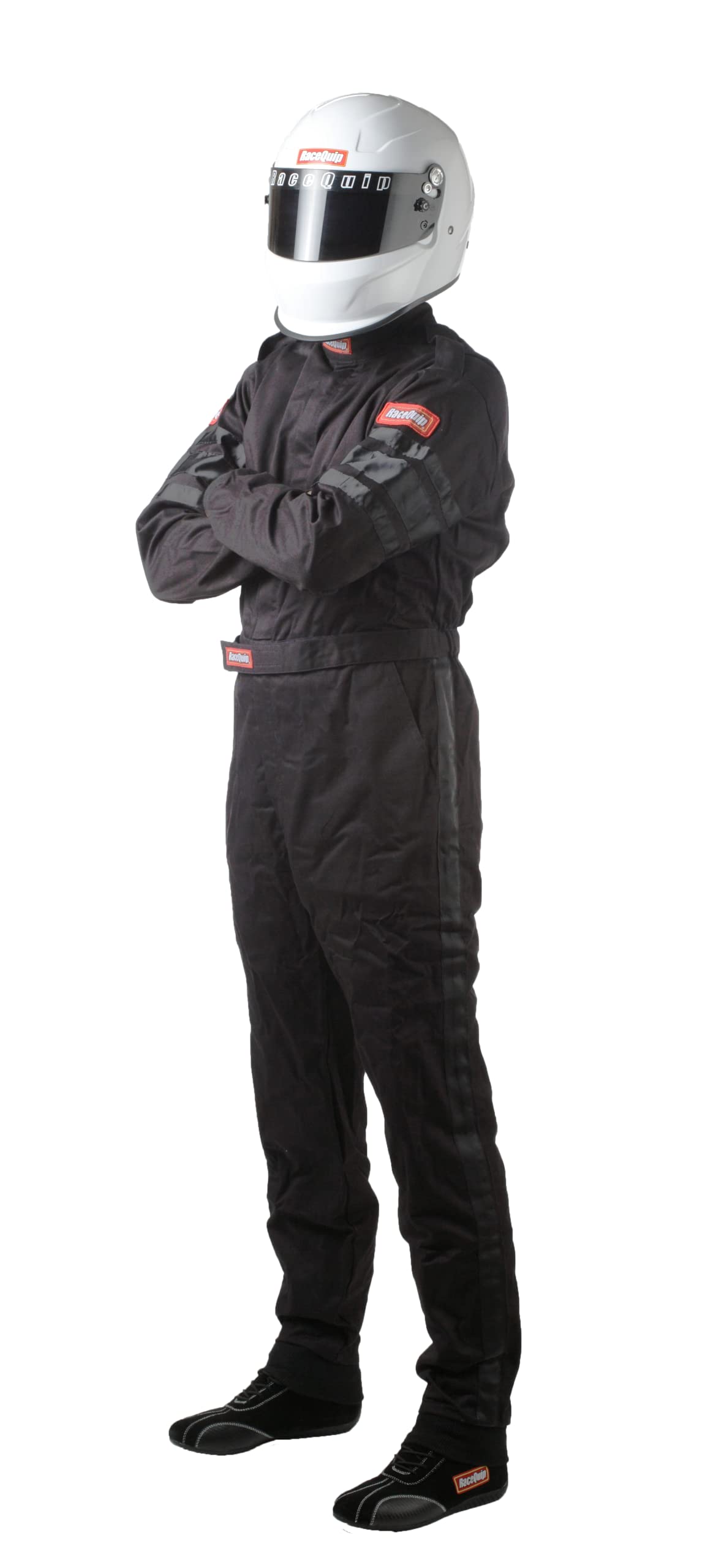 Racequip 110004Rqp 110 Series 1-Pc Driving Suit Sfi 3.2A/1 Black Medium-Tall