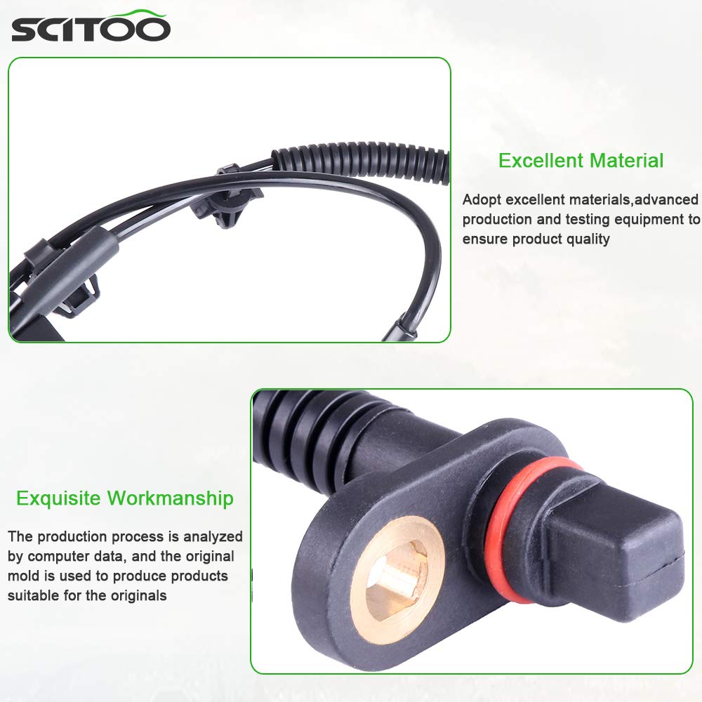 SCITOO 2 pcs Rear Left Right ABS Wheel Speed Sensors Fit for 2007 2008 2009 2010 for Mitsubishi Lancer,2007 2008 2009 2010 2011 2012 for Mitsubishi Outlander,2011 for Mitsubishi RVR ALS1819 ALS1818