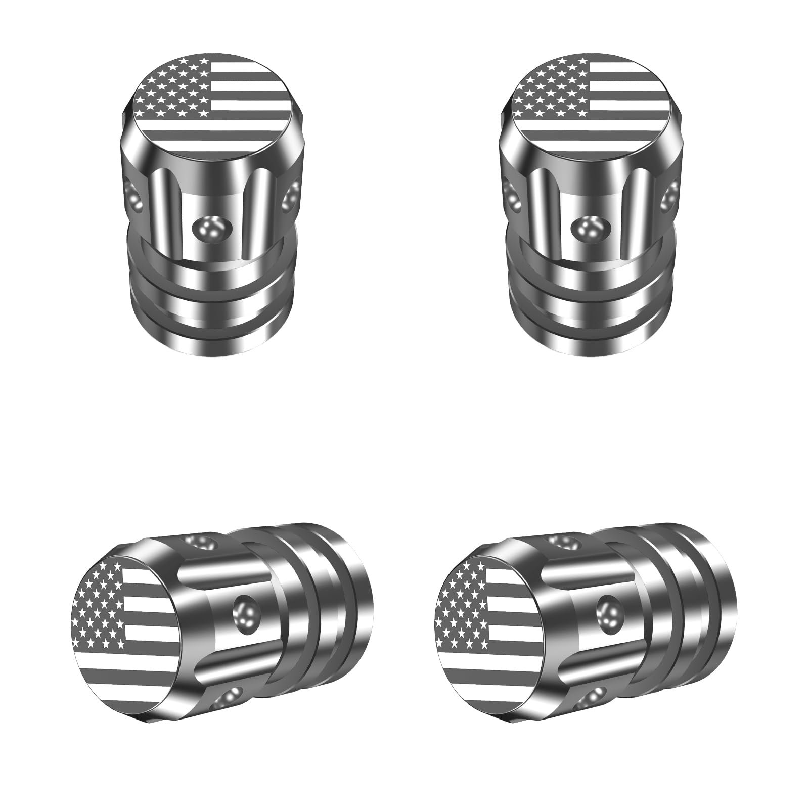 Quarkace Valve Stem Caps, Tire Valve Caps With American Flag, Tire Caps 4 Pack For Car Suv Truck Motorcycle Bike, Anti-Fading Co