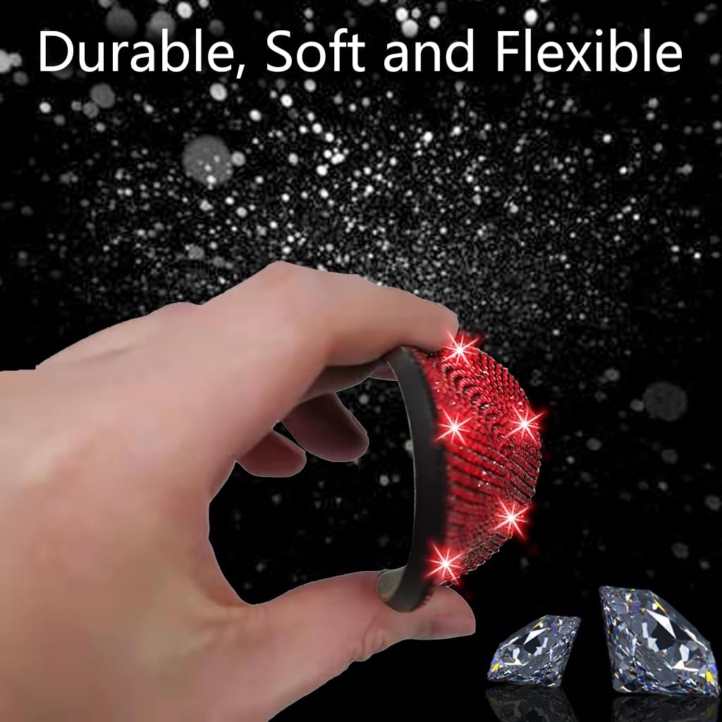 Nbtepem 4Pcs Bling Car Cup Holder Coaster, 2.75 Inch Anti-Slip Shockproof Universal Fashion Car Coasters Insert Bling Crystal Rh