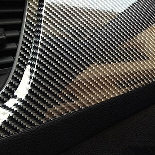 Diyah 5D High Gloss Black Carbon Fiber Vinyl Bubble Free Air Release Car Wrap Film Automotive Diy Decals (4 Ft X 5 Ft)