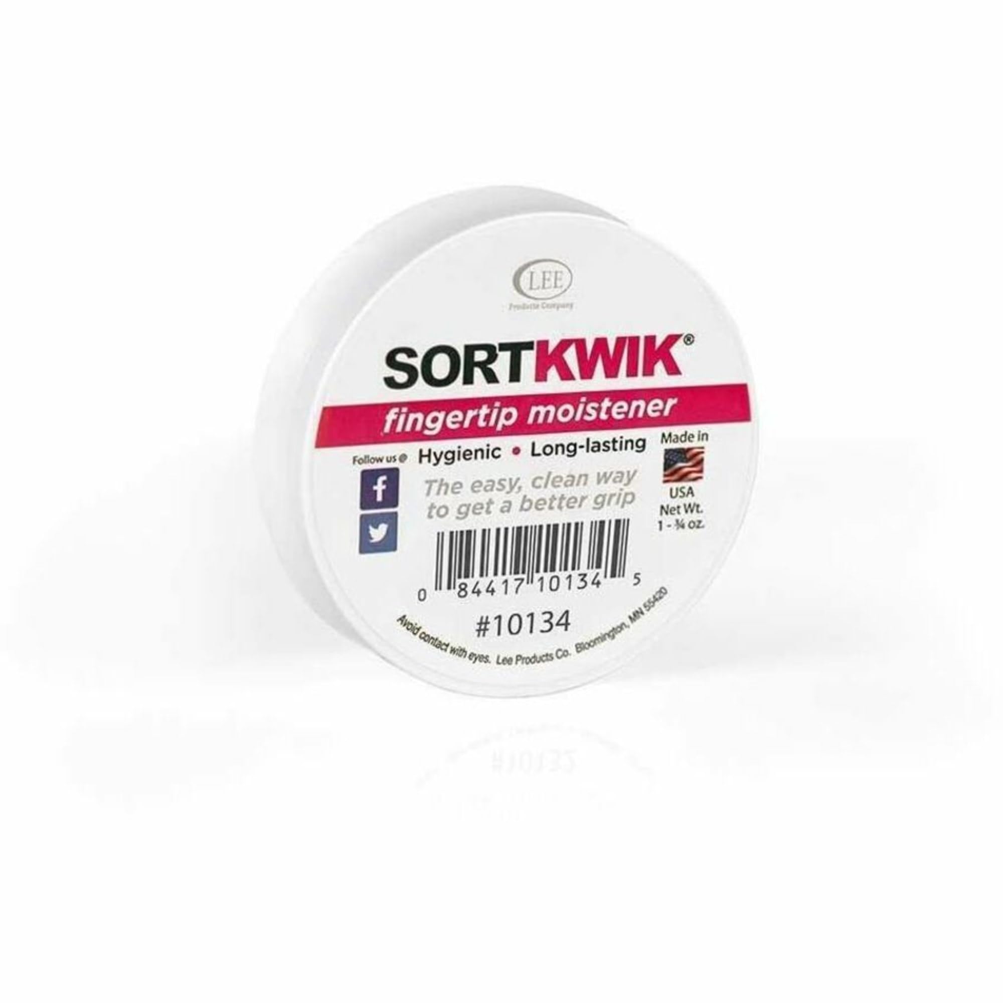 Lee Sortkwik Anti-Bacterial Odorless Non-Toxic Fingertip Moistener With Non-Skid Back, 1-3/4 Oz