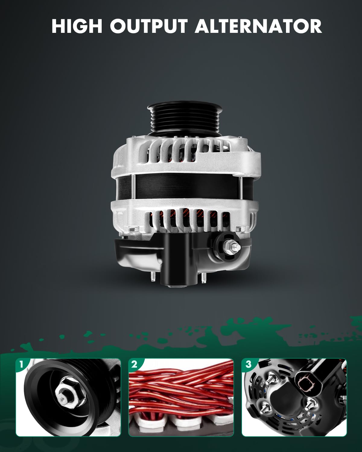 SCITOO Alternators 130A CW 11392 fit Honda Accord 3.5L 2008 2009 2010 2011 2012 S6 12V 130Amp CW 6-Groove Pulley AND0483 VND0483