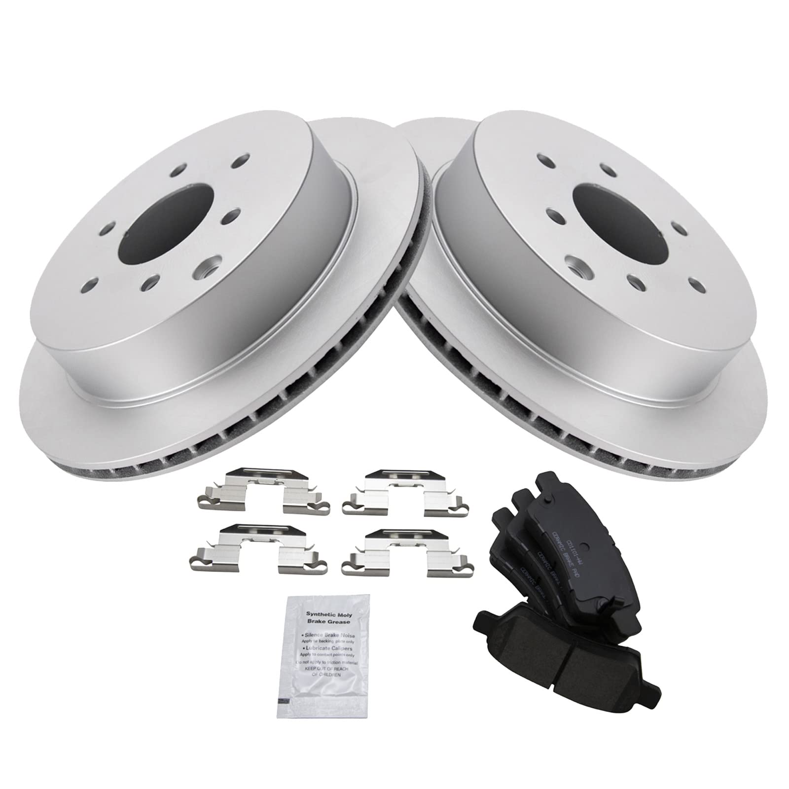 Trq Rear Brake Pad & Rotor Kit Brake Pads Brake Rotor Ceramic Premium G-Coated Compatible With 2006-2007 Nissan Xterra