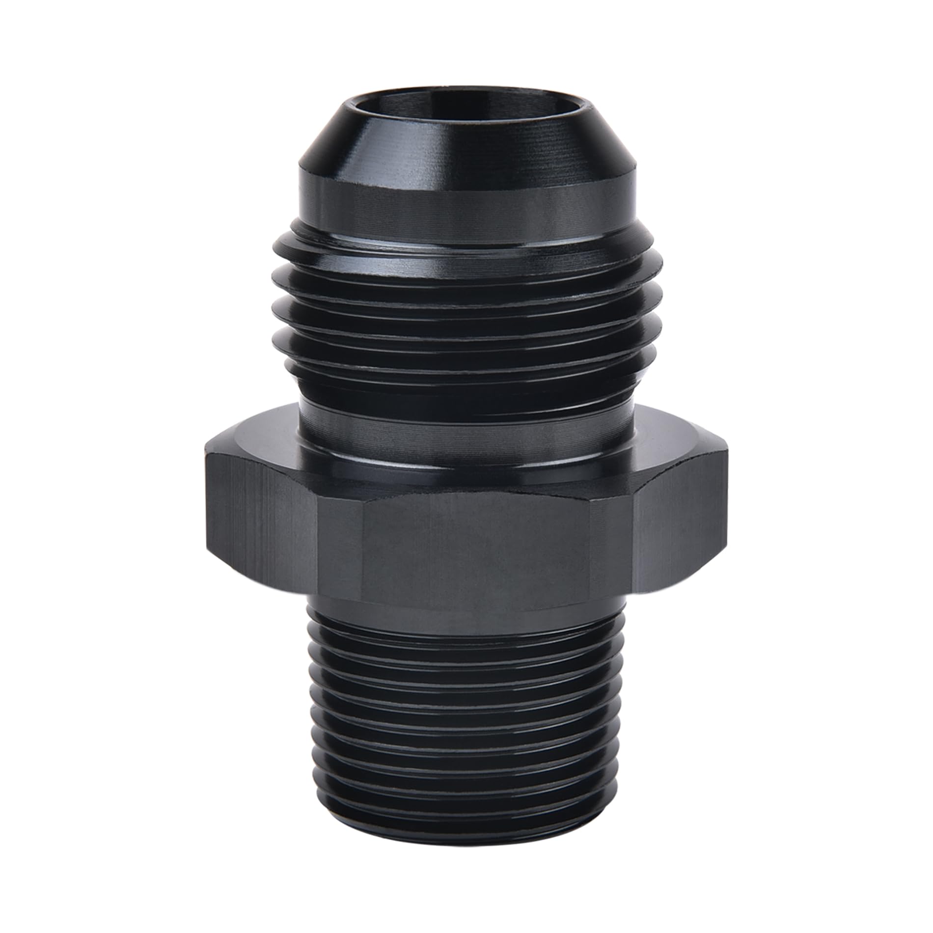 Evil Energy 10An Male Flare To 3/8'' Npt Pipe Fitting Adapter Aluminum Straight Black