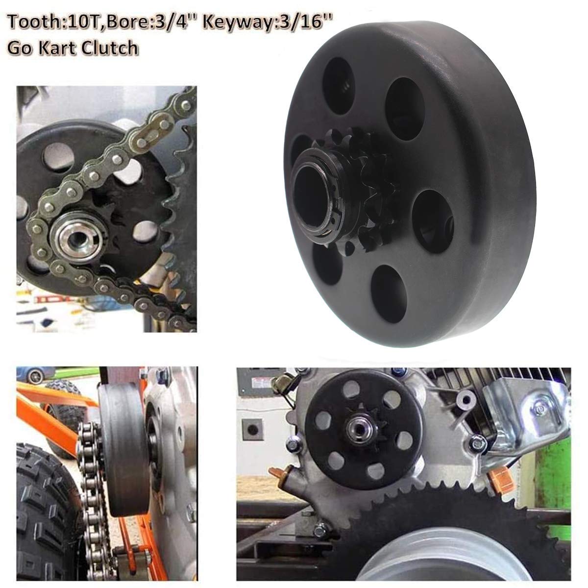 Centrifugal Clutch, Go Kart Clutch 3/4 Bore 12T For #35 Chain,Up To 6.5 Hp, Perfect For Go Kart, Minibike And Fun Kart Engine 3/4 Bar