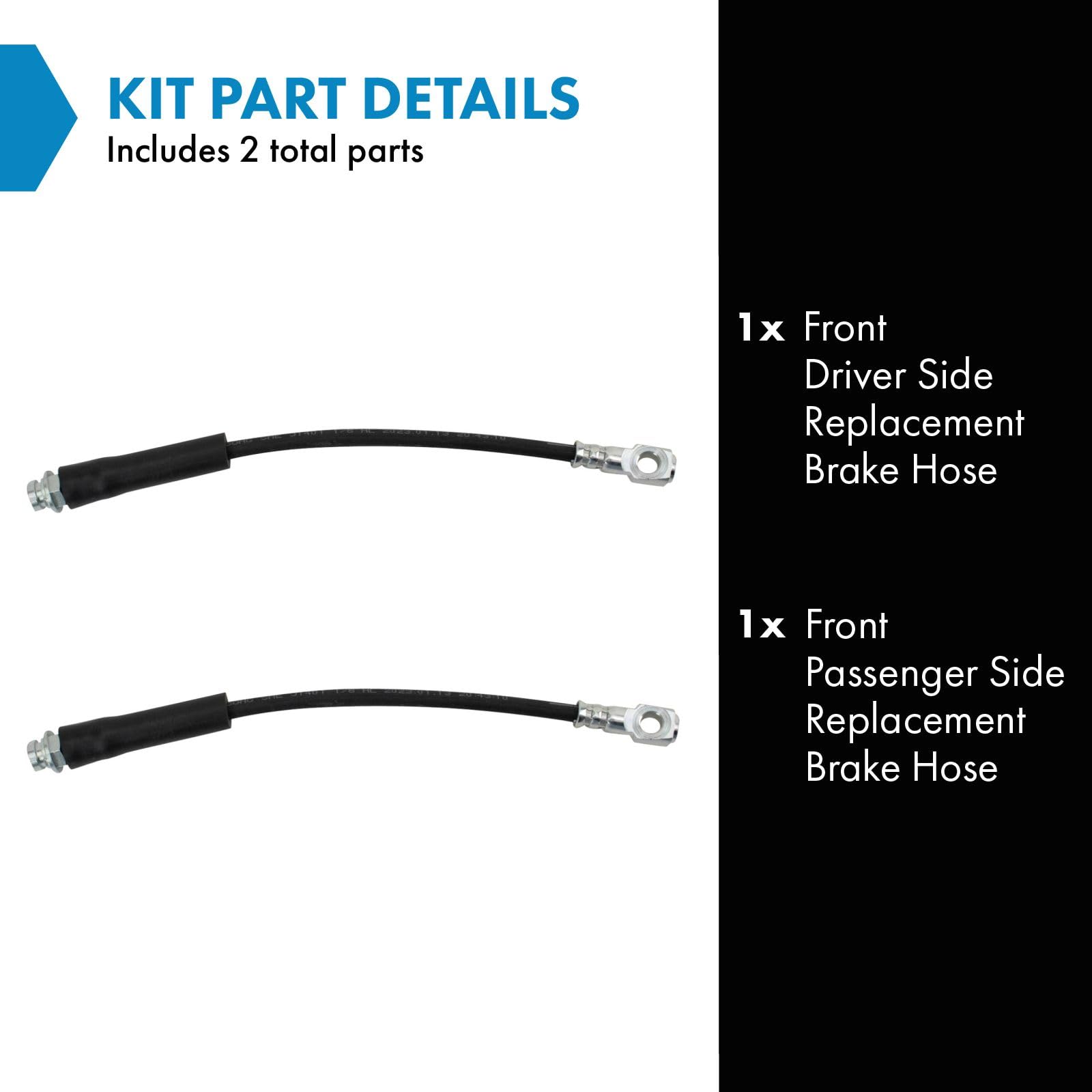 Trq Front Brake Hose Set Compatible With 1995-2005 Chevrolet Cavalier 2004-2005 Classic 1997-2003 Malibu 1999-2004 Oldsmobile Al