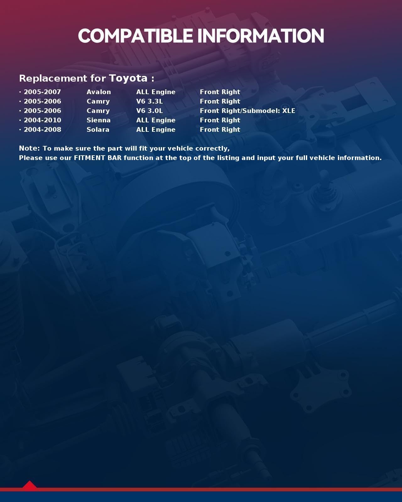 Kax Disc Brake Caliper Assembly Fit For Toyota Sienna 2004-2010, Avalon 2005-2007, Solara 2004-2008, Camry 2005-2006 3.0L, Camry