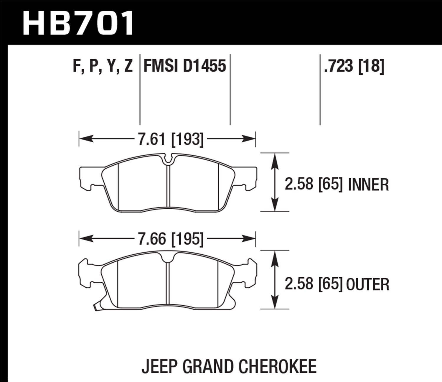 Hawk Performance HB701Y.723 Street Brake Pad