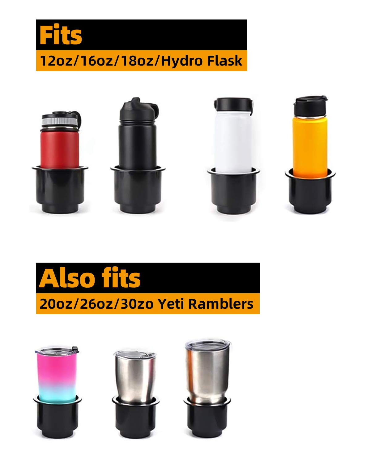 Joytutus Cup Holder Insert 4Pcs For Rv Boat Car Couch Golf Cart, Elegant Chrome, Large Plastic Universal Drop In Cup Holder For