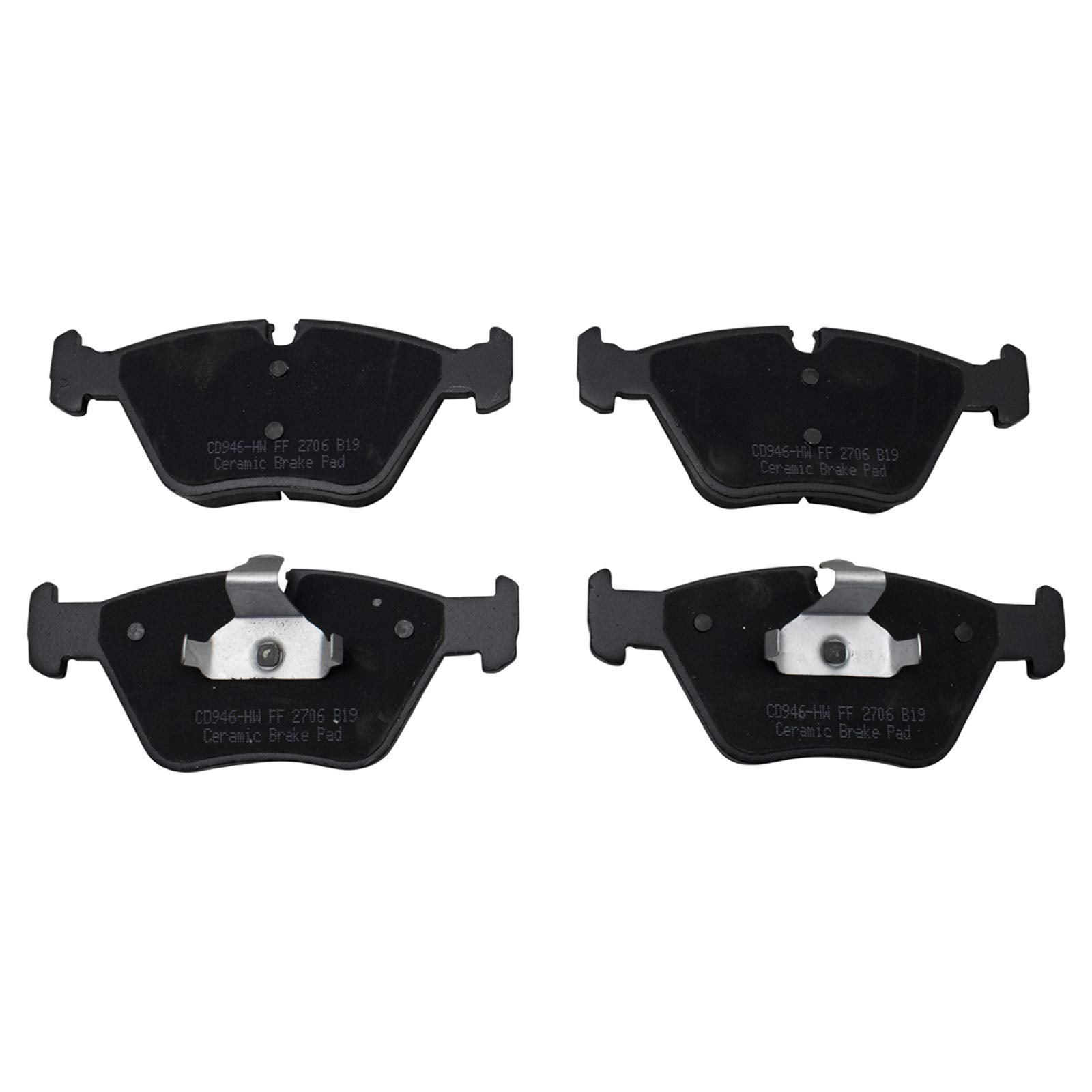 TRQ Front Brake Pads Ceramic Compatible with 2001-2006 BMW 330Ci 2001-2005 330i 330xi 2005-2006 M3 2004-2010 X3 2006-2008 Z4