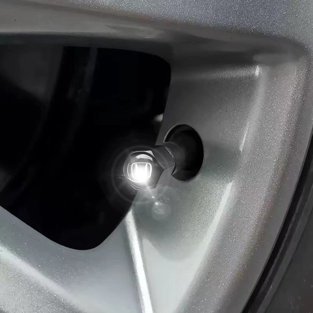 Car Tire Valve Stem Caps Metal Air Valve Cap for Accord Civic CR-V URV Pilot EX EX-L Trim Accessories,Corrosion and Wear Resista