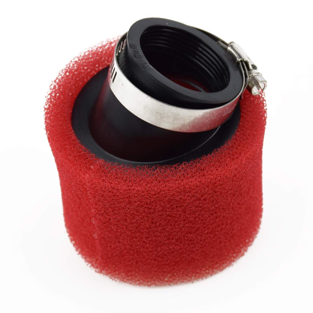 Hiaors Red 42Mm Angled Foam Pod Air Filter 125Cc 140Cc 140 200Cc Crf Klx Pit Dirt Bike Gy6 150Cc Moped Parts