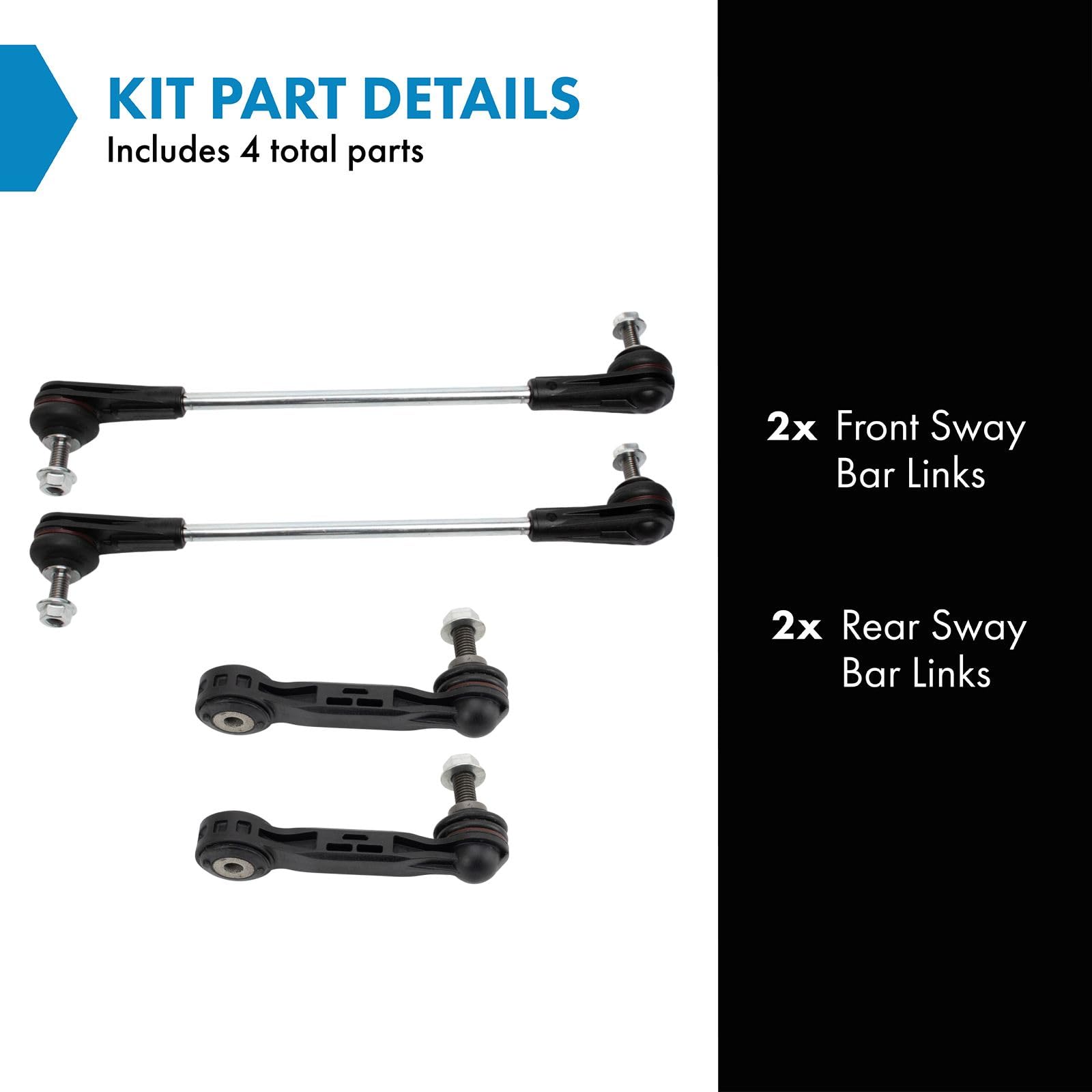 Trq Front & Rear Sway Bar Stabilizer Link Set Compatible With 2016-2020 Bmw X1 2018-2020 X2 2016 Mini Cooper Clubman 2017-2020 C
