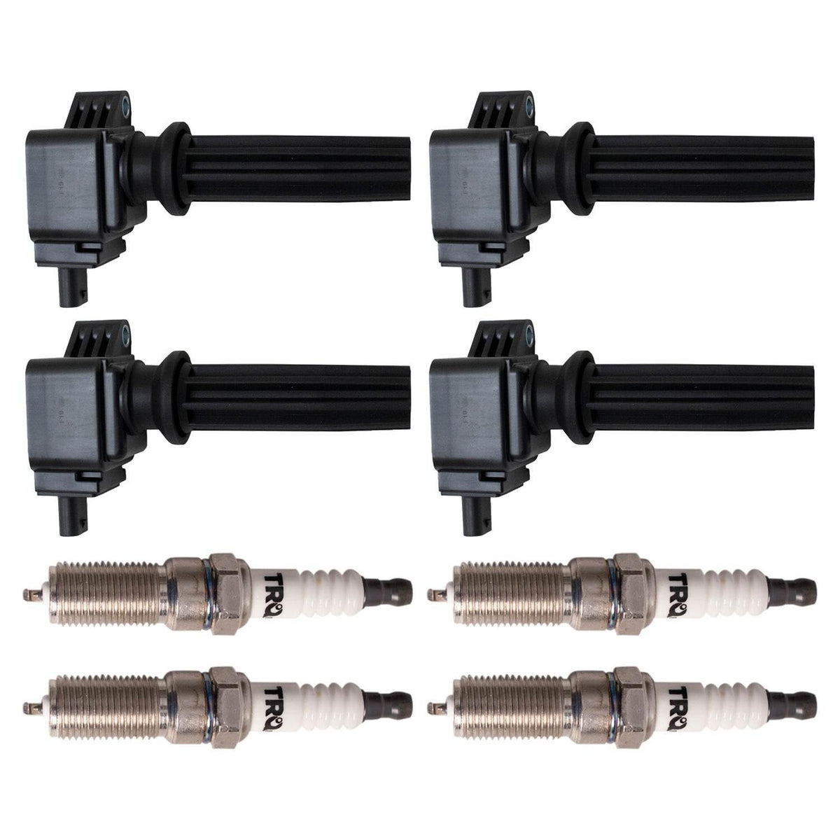 Trq Ignition Kit Ignition Coil Spark Plugs Compatible With 12-19 Ford 13-17 Jaguar 12-17 Land Rover