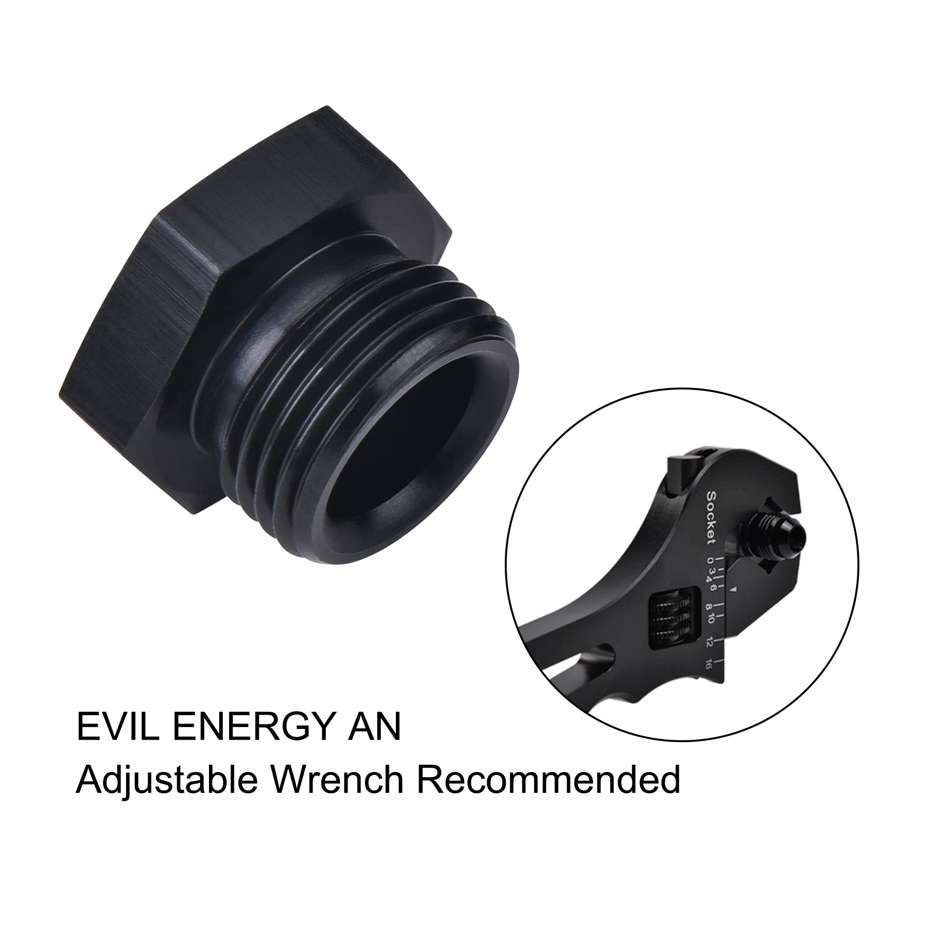 Evil Energy 10An Block Off Cap Orb Plug Fitting Adapter Male Aluminum 2Pcs