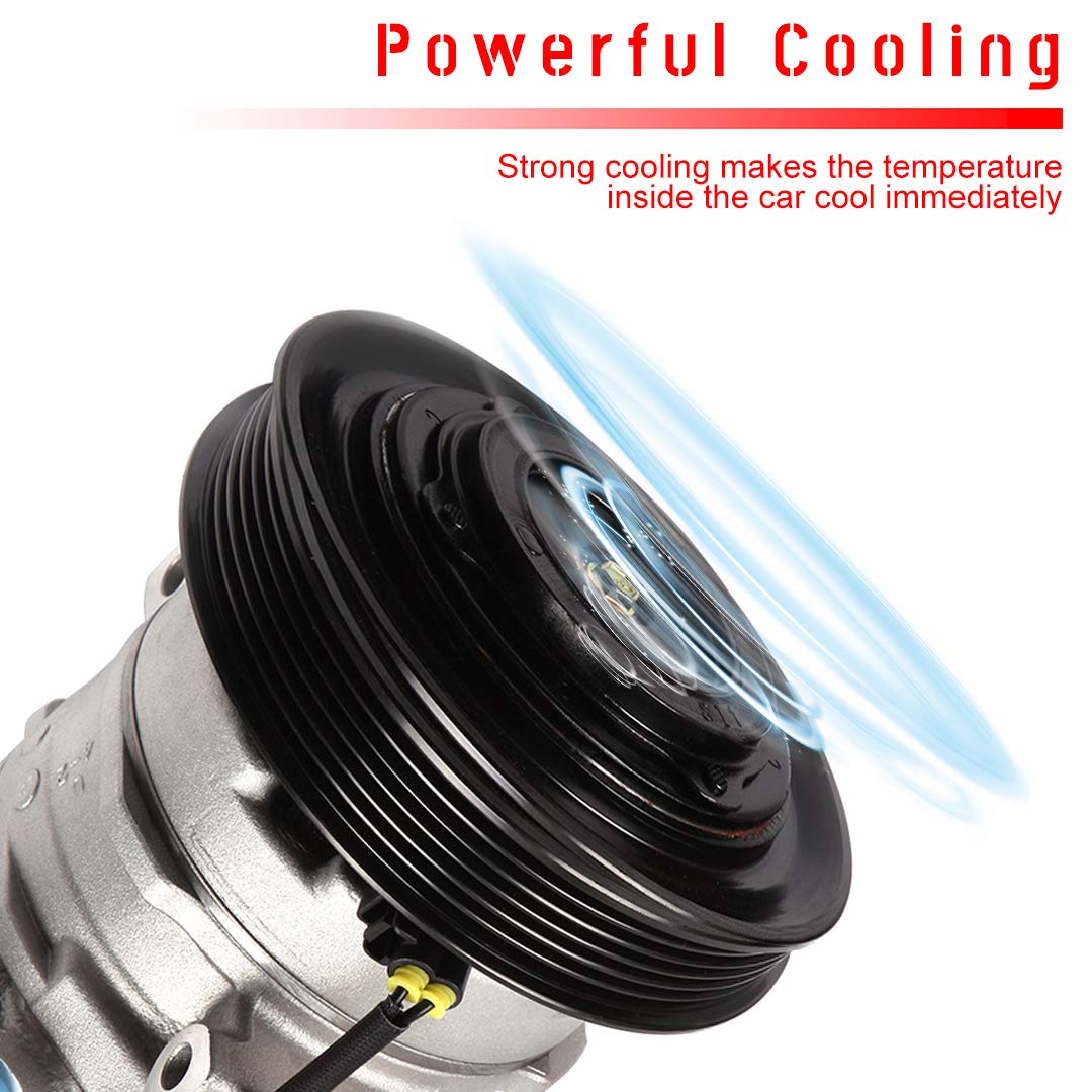 cciyu AC Compressor with Clutch 6 Grooves Replacement for Toyota Corolla Matrix 1.8L 2003-2008 Replaces AC Compressor for Car 10