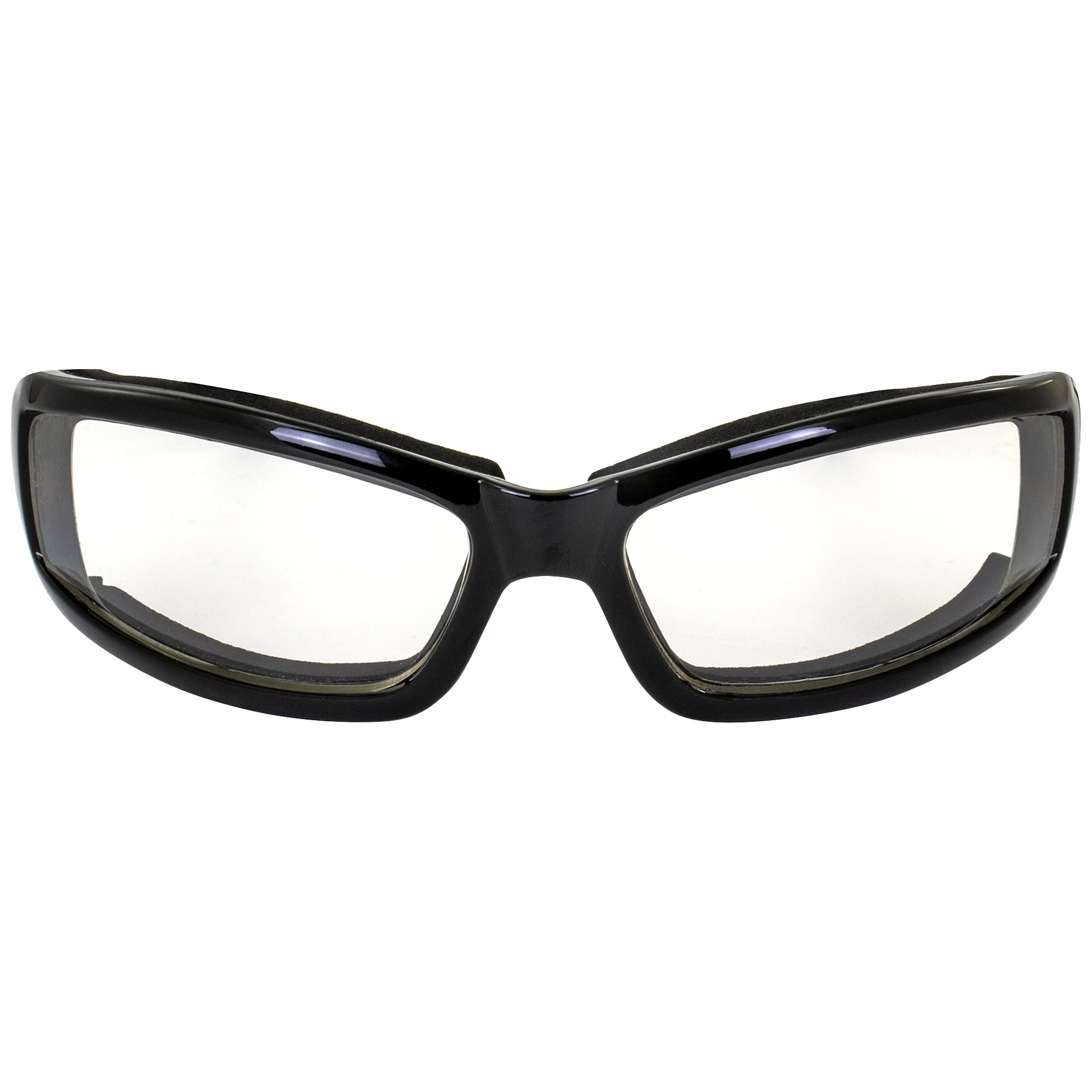 Global Vision Stray Cat Black Padded Motorcycle Riding Glasses (Black Frame/Clear Lens)