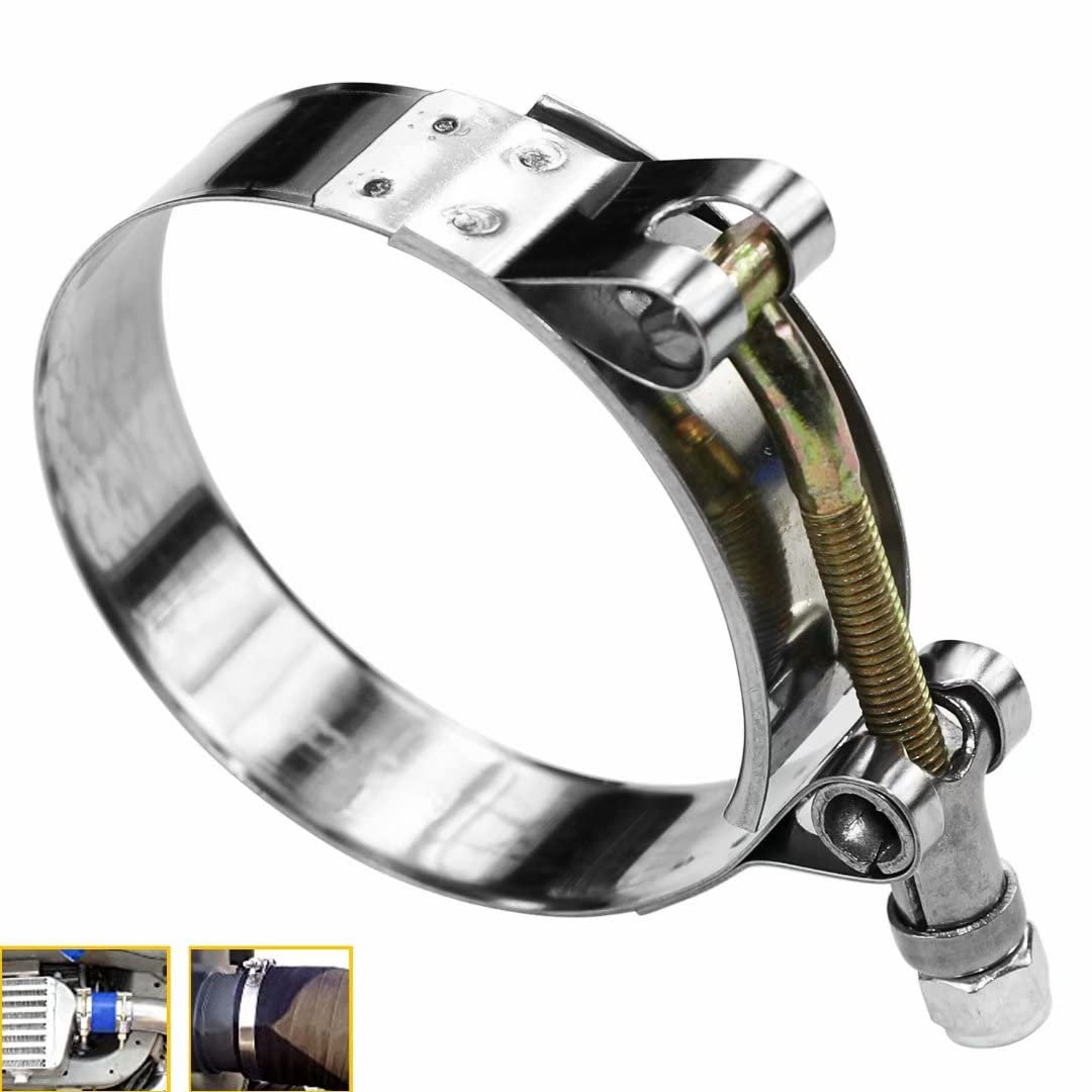 Wysiwyka 2 Pack 3.15 T-Bolt Hose Clamps, 304 Stainless Steel Turbo Intake Clamp, Working Range 87Mm-95Mm For 3.15 Hose Id