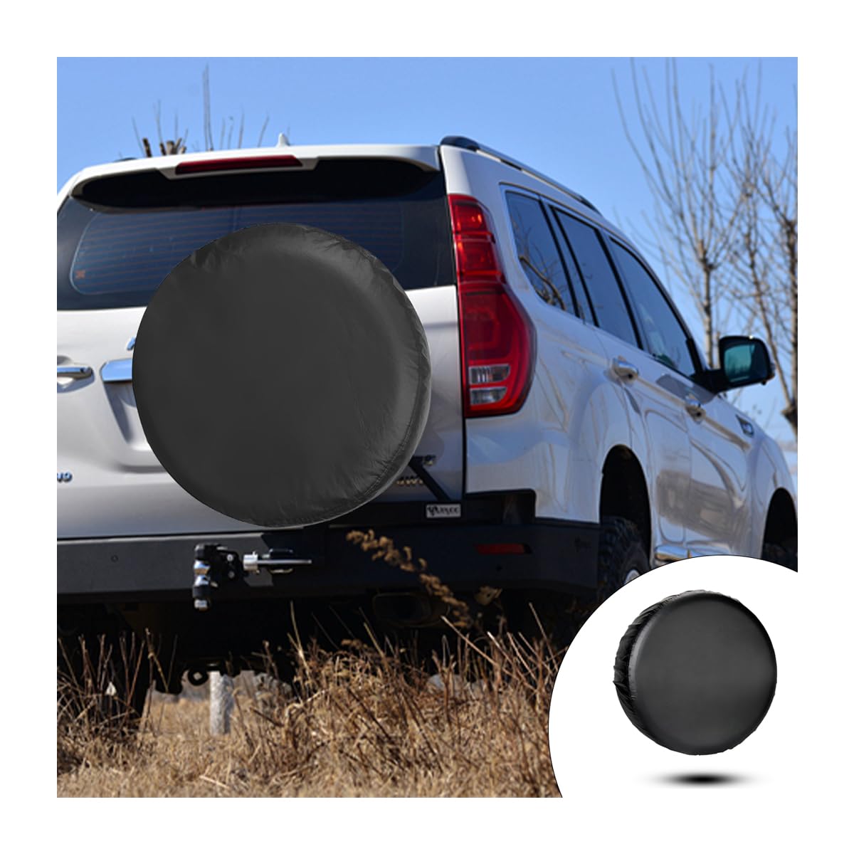 Bittwee Car Spare Tire Cover, Automotive Waterproof Dust-Proof Weatherproof PVC Leather Camper Wheel Sun Protector, Fits 22'' to
