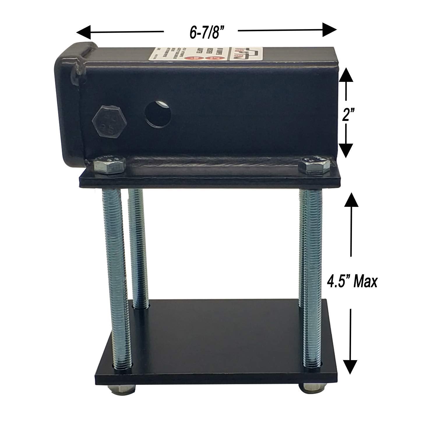 Toptow Rv Bumper Hitch Receiver 63801 For 4 Inch To 4.5 Inch Beams, 2 Inch Receiver Opening, Fits For Bike Racks, Cargo Carriers Camper-On