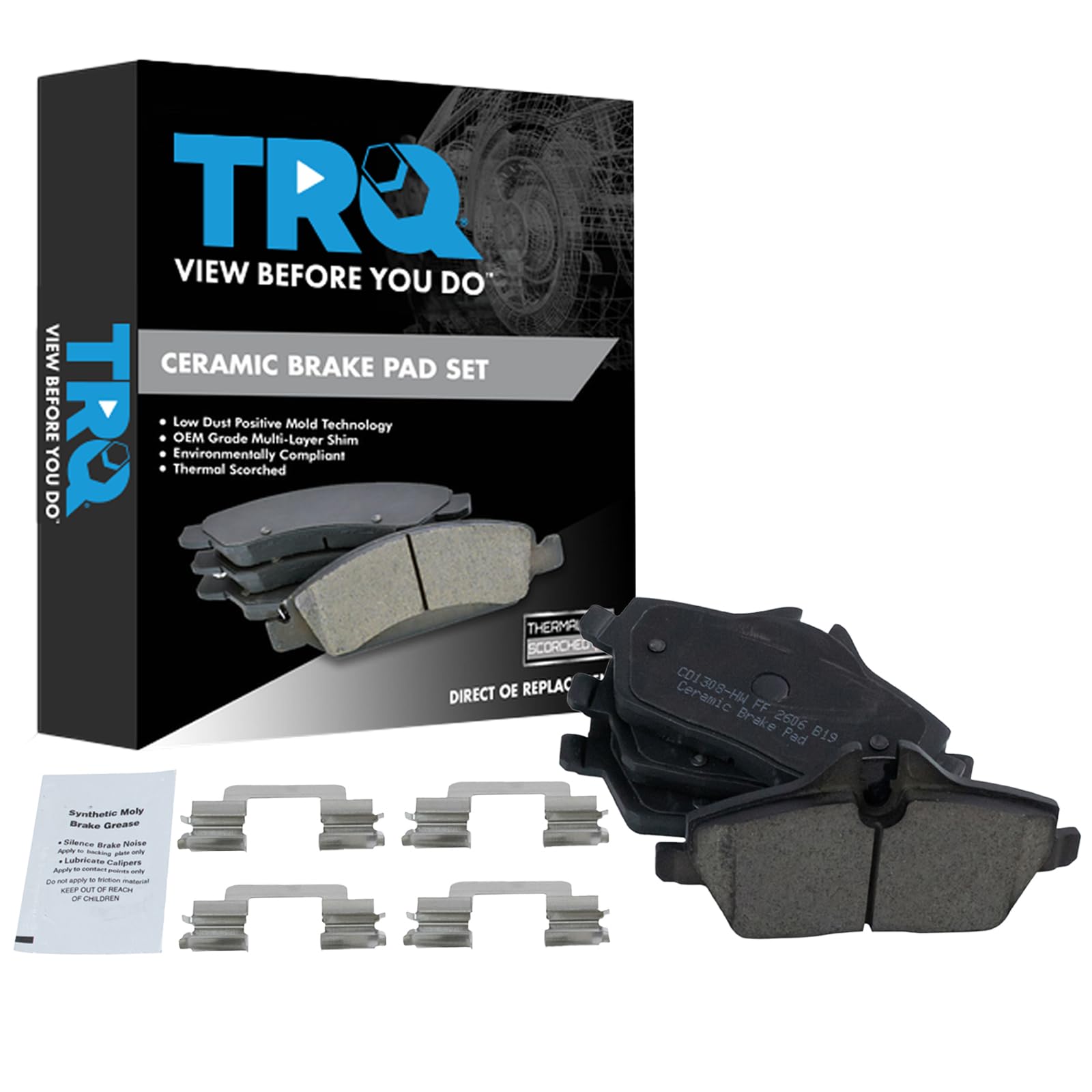TRQ Front Brake Pads Ceramic Compatible with 2007-2016 Mini Cooper