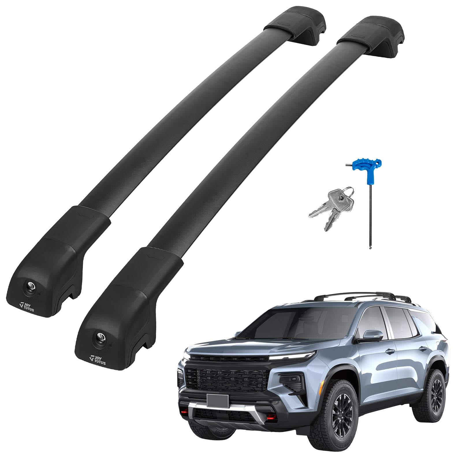 JOYTUTUS Lockable Roof Rack Cross Bars Compatible with Chevy Chevrolet Traverse 2022-2025 Aluminum Anti-Rust Crossbars for Roof 