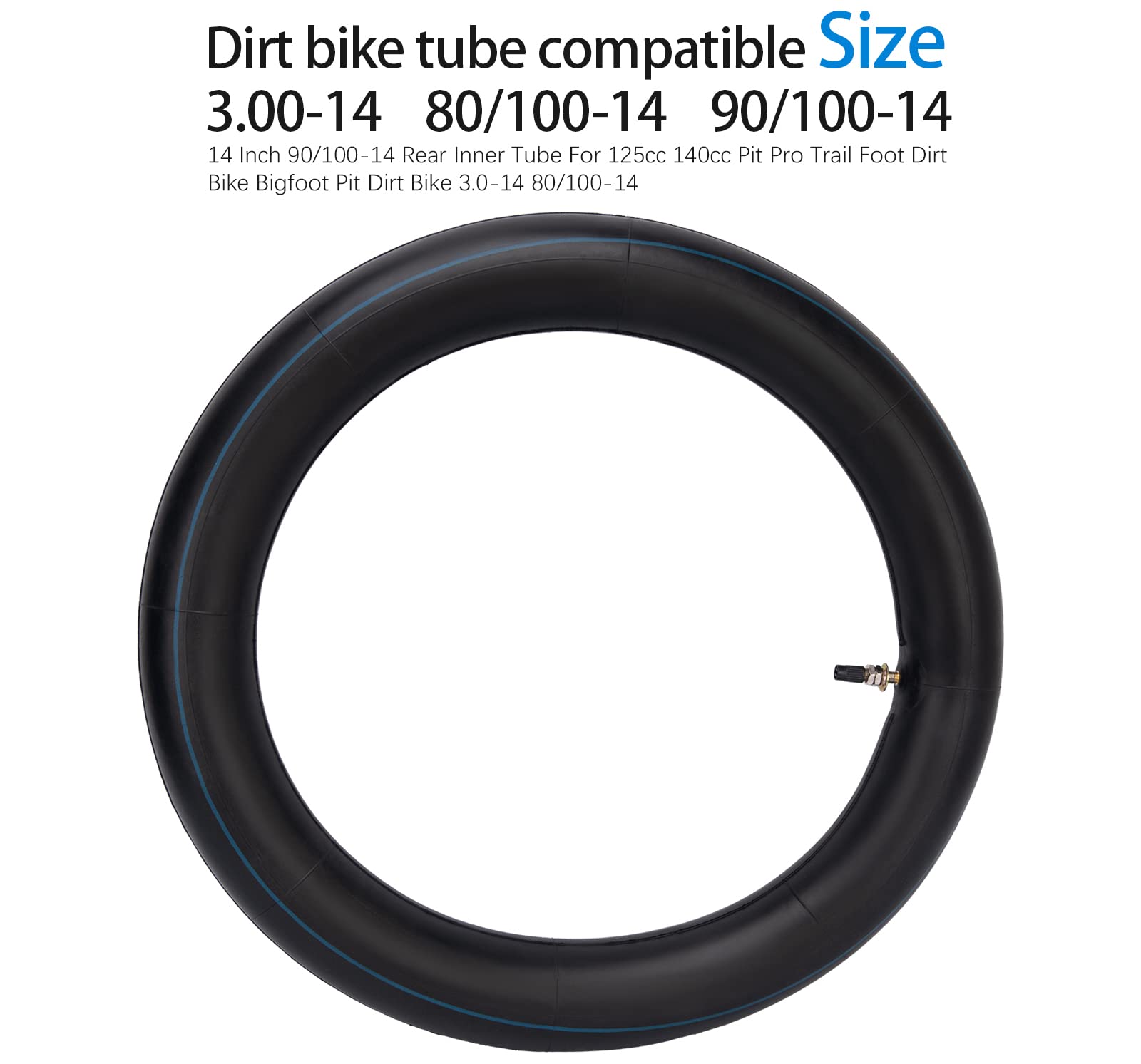90/100-14" 3.00-14 Inch Rear Inner Tube For 125Cc 140Cc Pit Pro Trail Foot Dirt Bike 2 Pack By Gator Parts