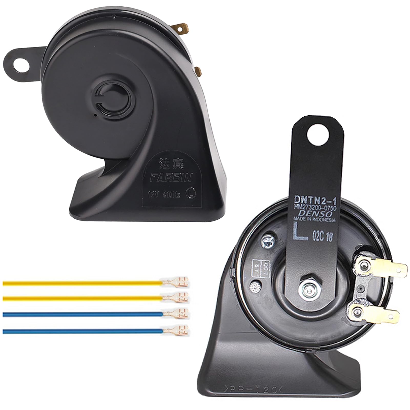 Banhao Car Horn Truck Horn 12V Horn Waterproof High Low Tone Universal Fit Super Loud Electric Snail Kit Replacement