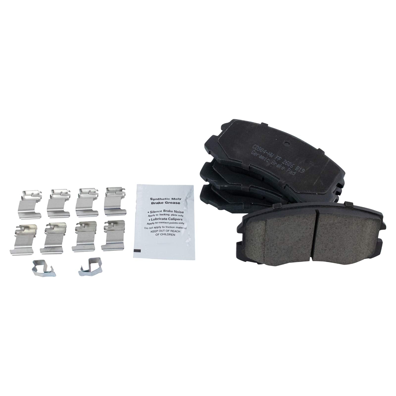 TRQ Front Brake Pads Ceramic Compatible with 2002-2007 Mitsubishi Lancer