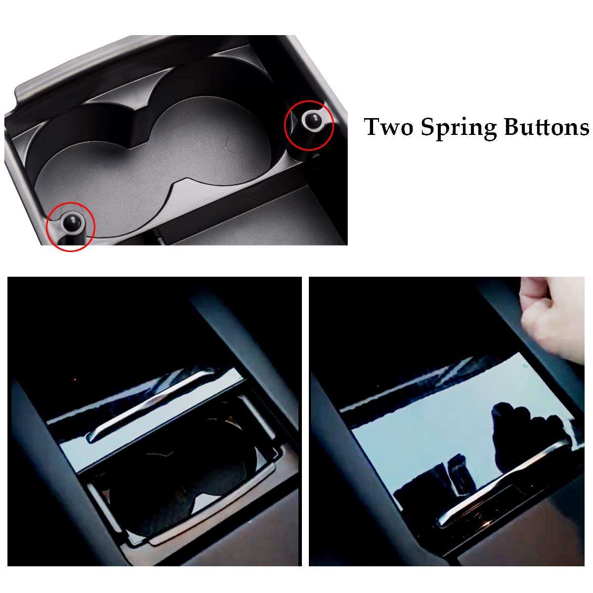 Jaronx Compatible With Tesla Model X/Model S Center Console Organizer, Armrest Storage Box+Cup Holder,Compatible With Tesla Model X/S Accessories (Fit: Model S/Model X 2016 2017 2018 2019 2020 2021)