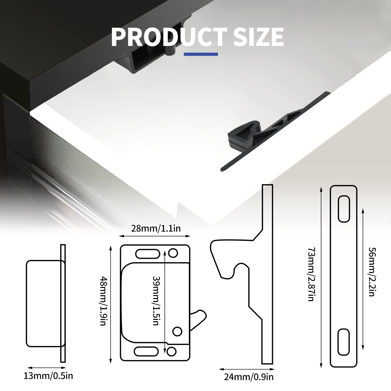 Rv Drawer Latches And Catches, 8 Pack Rv Cabinet Door Replacement Latch 10 Lbs Pull Force For Rv Camper Motor Trailor Home Offic