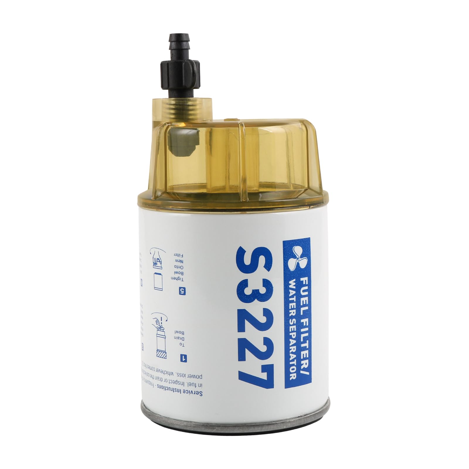 Fuel Filter Water Separator With Clear Bowl Assembly,Replacement For Marine Outboard Motor Mercury 10 Micron Replaces 9-37882,18