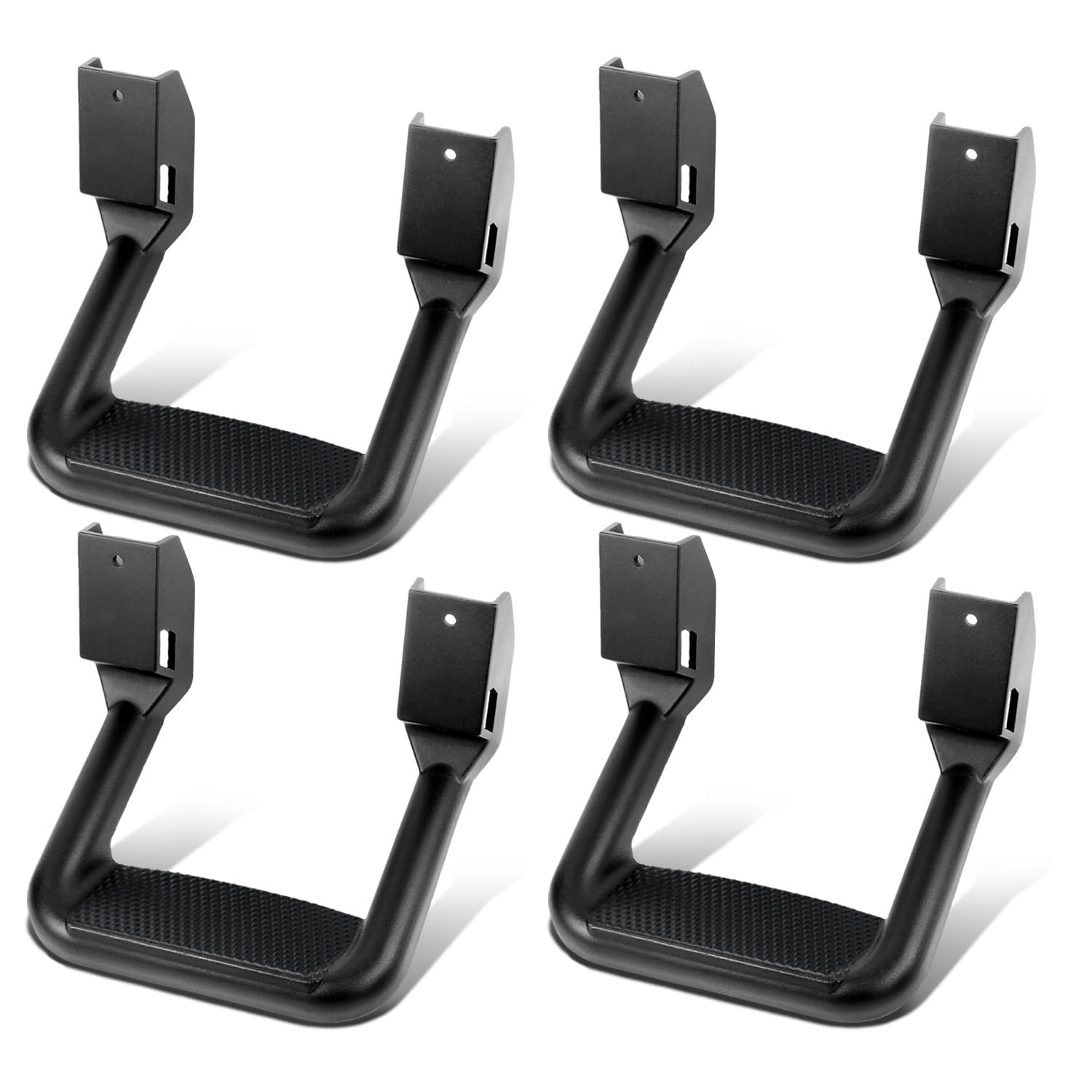 DNA MOTORING 2 Pair Aluminum Side Hoop Steps Universal Side Step Compatible with Chevy GMC Dodge Pickup Trucks SUVs, 11 L x 6 H 