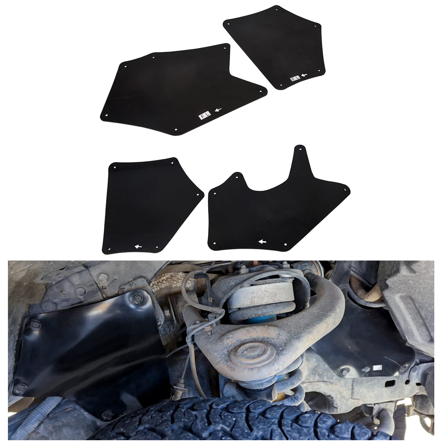 ECOTRIC Splash Shield Seals Fender Liner Apron Splash Guard Compatible with 2007-2022 Toyota Tundra & Sequoia Replace for 537360