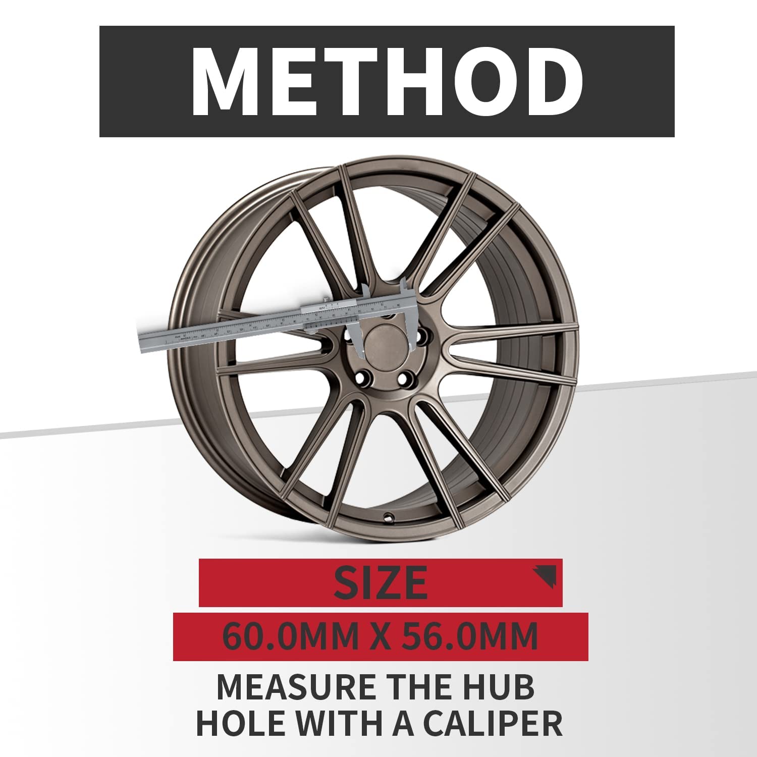 Kitspro 2.4Inch 60Mm Wheel Center Caps , Pack Of 4 (Matte Black, Outer 60Mm , Inner 56Mm)