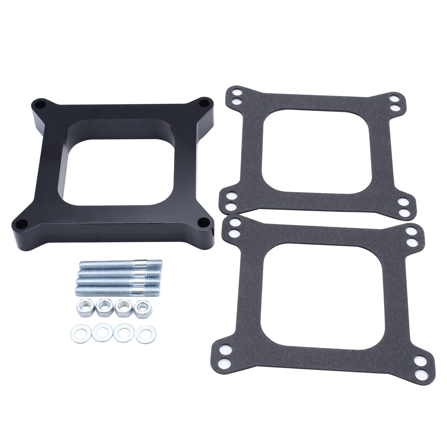 1 Set Black Carb Spacers 1' Tall Open Phenolic Carburetor Spacer Compatible With Holley 4150/4160 4Bbl. Sbc Bbc Carb